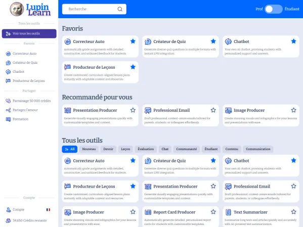 Outils IA Lupin Learn